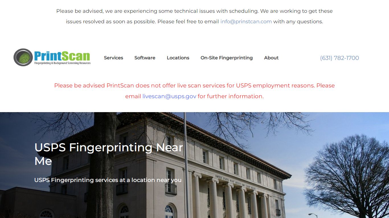 USPS Fingerprinting | Find A Location | FBI Background Checks - PrintScan